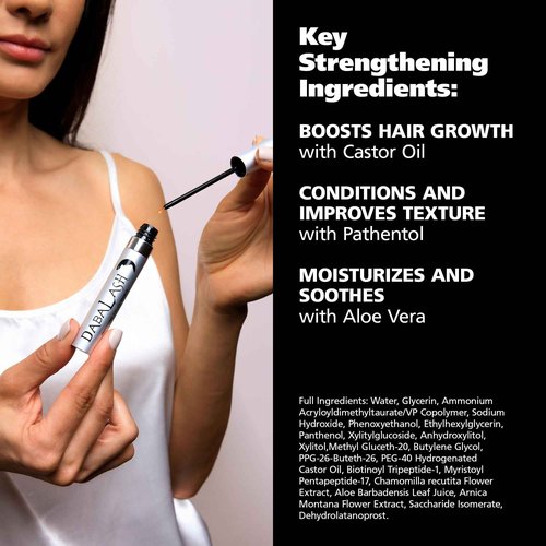 DABALASH Professional Eyelash & Eyebrow Growth Serum with Castor Oil – Promotes the Appearance of Naturally Longer, Fuller, Thicker & Stronger Lash + Brow Hair – 0.18 oz