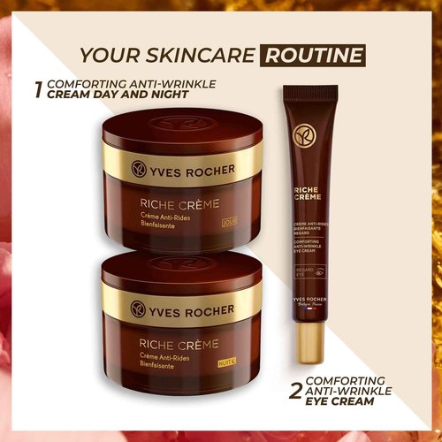 Yves Rocher Comforting Anti-Wrinkle Riche Crème (Night) | Soften & Smooth Skin | 1.7 fl oz