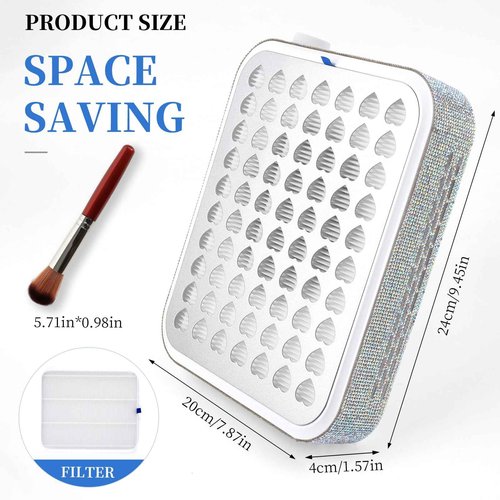 ANGNYA Nail Dust Collector with Lamp,Vacuum Fan Rechargeable Dust Collector with Dust Brush Powerful Brushless Dust Collector for Acrylic Gel Nail Polishing, Perfect for Salon Home Use