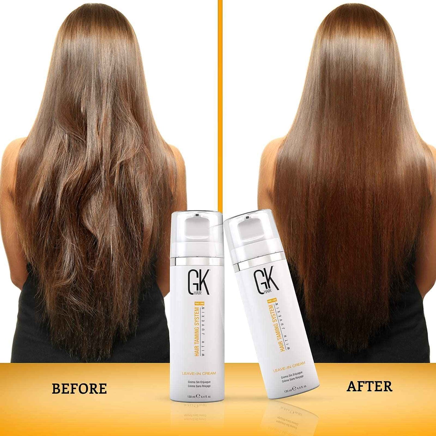 GK HAIR Global Keratin Leave in Conditioner Cream For Detangling Smoothing Strengthening 130ml - rgan Oil Hair Serum-Moisturizing Shampoo and Conditioner Set