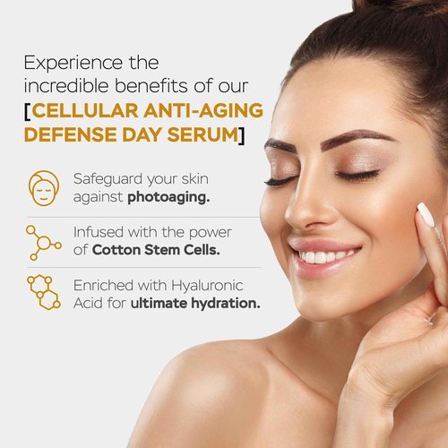 AM/PM Anti-Aging Facial Serum Duo, Deep Hydration, Photoaging Protection with Arabian Cotton Stem Cells & Hyaluronic Acid (AM), Firming & Rejuvenation with Centella Asiatica Stem Cells & Collagen (PM)