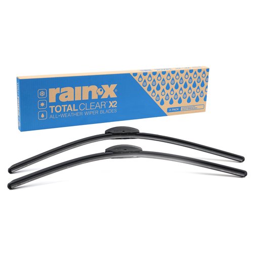 Rain-X 810337 Total Clear Beam Wiper Blades 20" & 20" Windshield Wipers for All-Weather Performance, Rubber Squeegee for Smooth Clean Wipe & Quiet Operation - 2 Pack Value