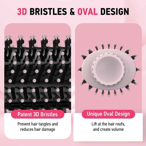 Hair Dryer Brush Blow Dryer Brush in One, MiroPure 4 in 1 Hair Dryer and Styler Volumizer with 4 Speed Temp Settings, Hot Air Brush with Oval Barrel for All Hair Style and Fast Drying, Pink