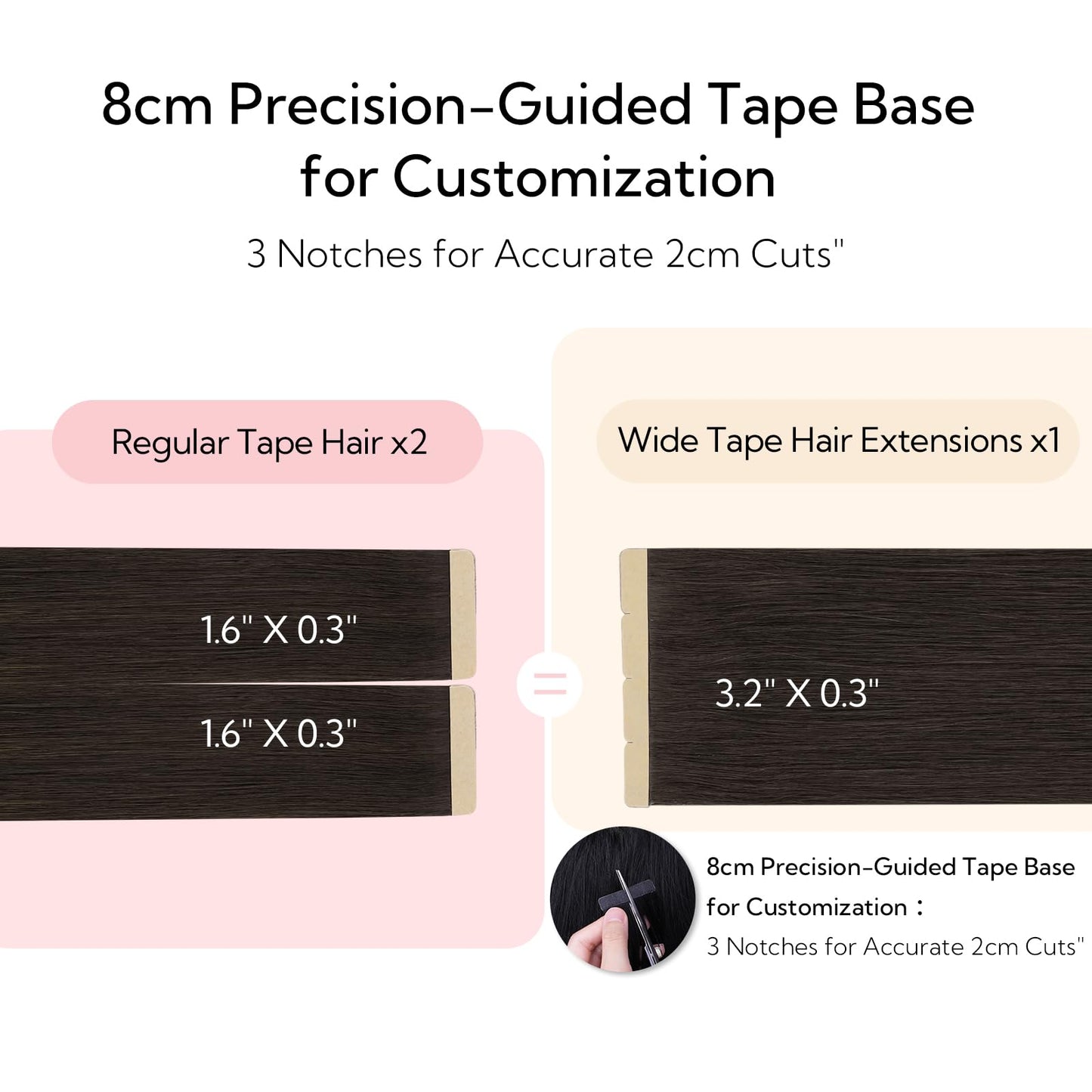 HOTBANANA Wide Tape in Hair Extensions Human Hair, DIY Cut dark brown weft tape in extensions real human hair,18inch 100g 20pcs Dark Brown Straight Style