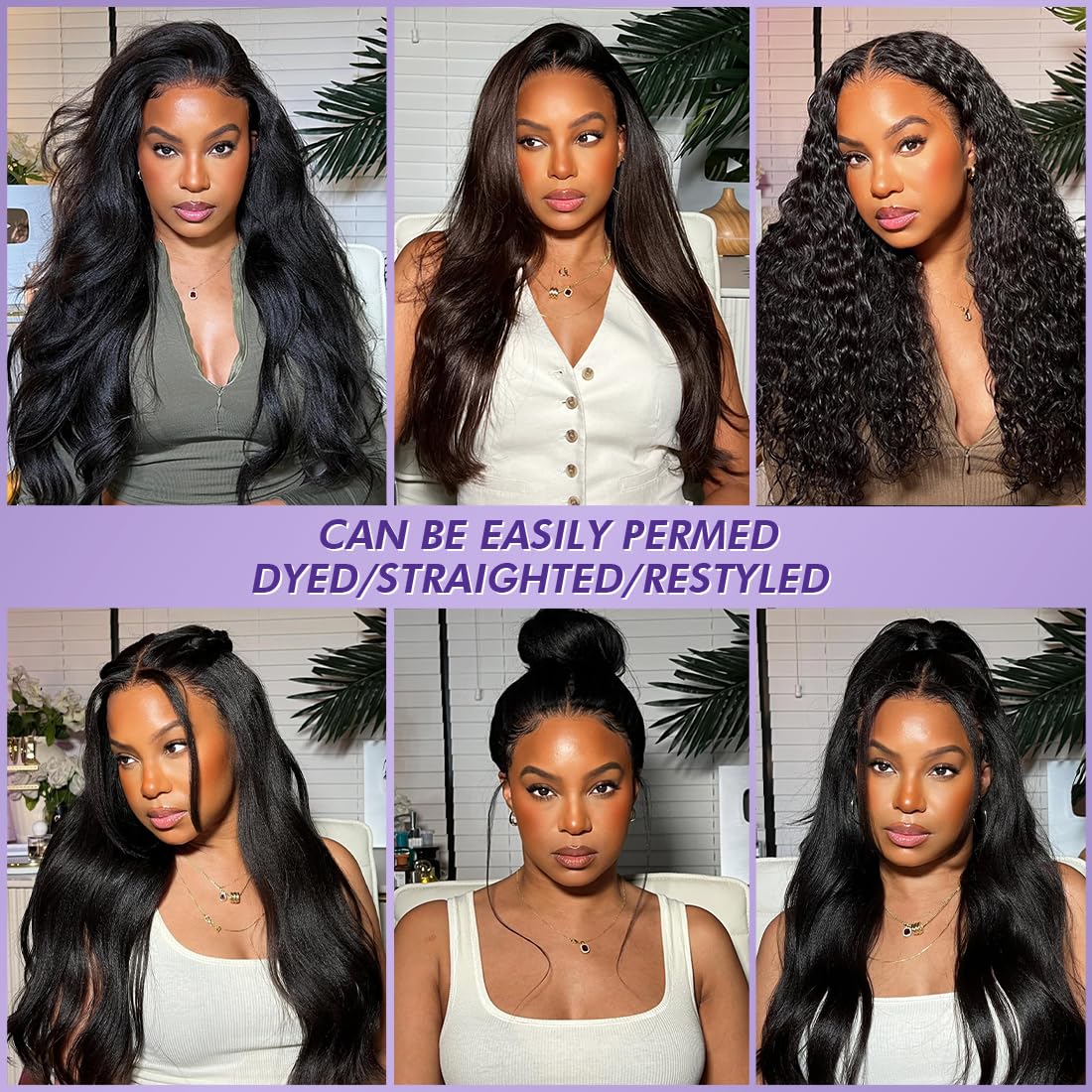 Kinky Straight Human Hair Bundles(14 16 18 Inch)100% Unprocessed Brazilian Virgin Human Hair 12A Yaki Straight 3 Bundles Hair Weft Sew In for Black Women Natural Color