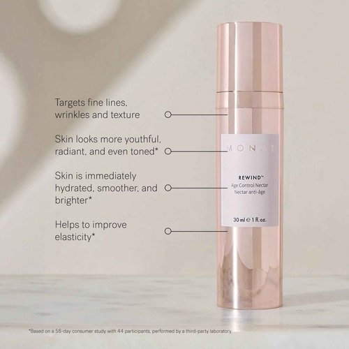 MONAT Rewind Age Control Nectar - Fast Absorbing Hydrating Serum. Skin Perfecting Natural AHA. Correcting & Transforming Face Serum, Anti Aging Face Cream w/Hyaluronic Acid - Net Wt 30 ml / 1 fl. oz.