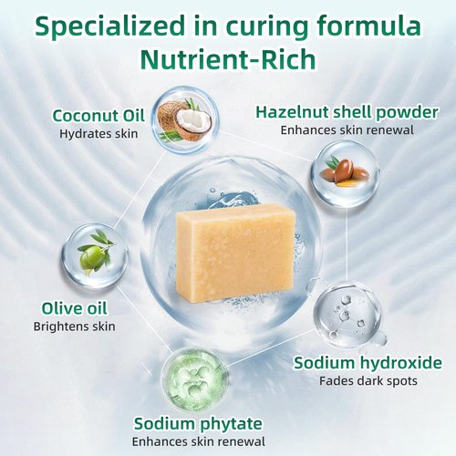 Cold process soap, 1.3lb Pack of 6 suitable for the body and face,Handmade bath soap deeply cleanses, smooths, with moisturizing and brightening effects, suitable for all skin types,Made in Italy