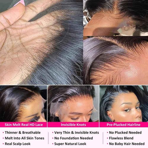 Leximi 18 Inch Deep Wave Lace Front Wigs Human Hair 13x6 HD Lace Frontal Wigs Human Hair Pre Plucked Deep Curly Lace Front Wigs For Women