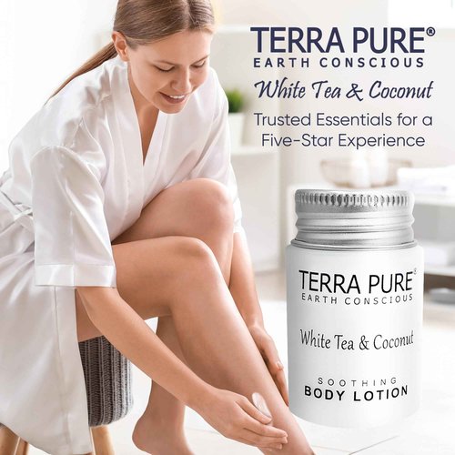 Terra Pure White Tea & Coconut Lotion, Travel Size Hotel Amenities, 1 oz. (Case of 100)