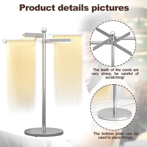 ikare Metal Hair Extension Holder - Hair Separator for Braiding, Six-Tooth Comb Wig Storage Rack, Hair Display Stand for Salon, Braiding Hair Rack for Barber Shop