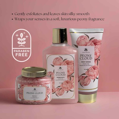 Spa Gift Basket for Women – Peony Cloud | 13-Piece Self Care Gift Set with Bubble Bath, Bath Bombs, Peony Diffuser, Lotion, Shower Gel, Bath Salt & More | Spa Gifts for Her, Birthday, Mother’s Day