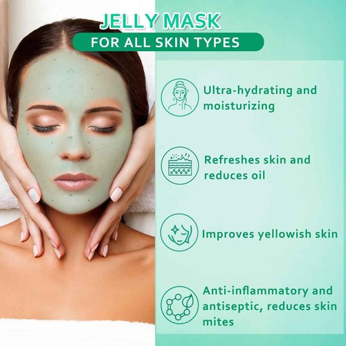 Ouhans Jelly Mask Powder for Facials Care,Hyalorunic Acid 24k Gold Aloe Vera Jelly Masks for Facials Professional
