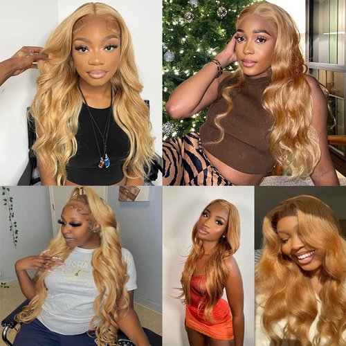 X-TRESS Honey Blonde Bundles 10A Body Wave Bundles Human Hair Braiding Hair #27 Wavy Remy Hair Extensions 20 Inch Double Wefts 1 Bundles for Braiding Quick Weave Hair Bundles