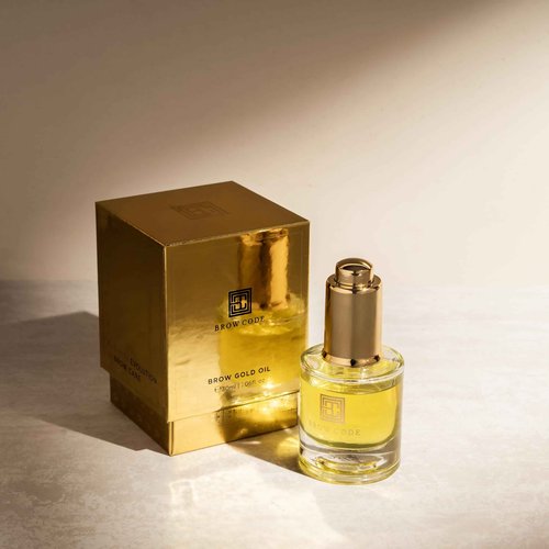 Brow Code GOLD Nourishing Eyebrow Growth Oil (30ml) – Enriched w/ 5 Advanced Botanicals – Brow Oil for Growth