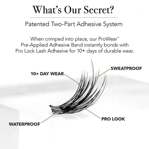 Pro Lash ProWear Professionally Styled Lash Clusters - Easiest to Apply Eyelash Cluster - 10 Day Eyelashes - Waterproof Lashes Clusters - 3 Sets - Classic No. 01 - Black