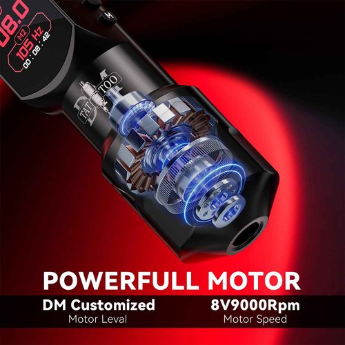 Tattoo Gun 4.0mm Stroke Length Wireless Tattoo Machine with Ultra OLED Display Screen Tattoo Pen with 1500mAh Battery Compact Lightweight Design for Tattoo Beginners and Artists