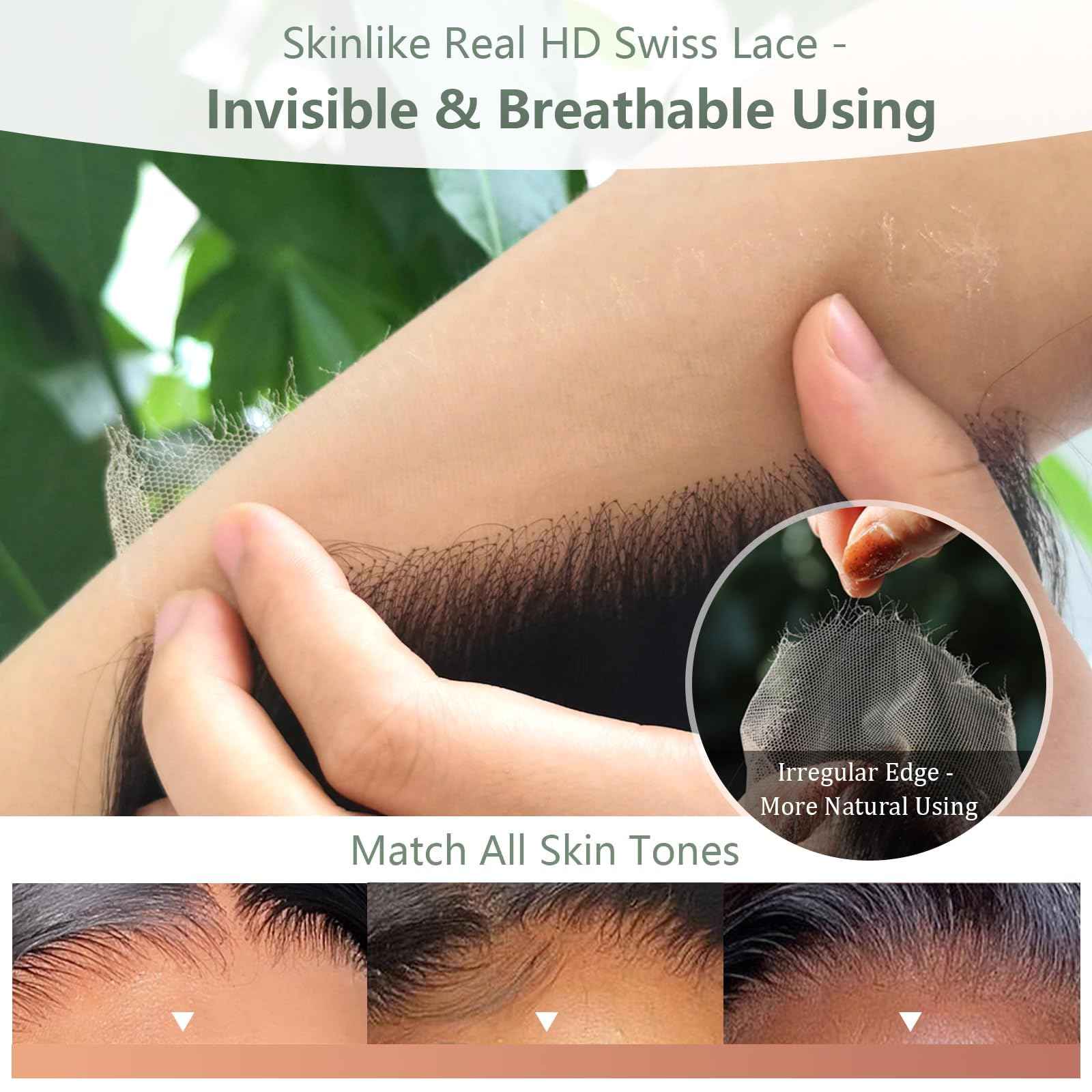 2x6 HD Lace Closure Loose Deep Wave Human Hair 16 Inch - 0.10mm Ultra-thin Invisible Burmese Curly 2 by 6 Closure, 100% Pre Plucked Brazilian Raw Virgin Hair Skinlike HD Lace Closure Wet and Wavy