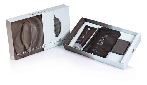 REvival Mud About You Kit - Detoxifying Gift Box with Dead Sea Antioxidant Mud Mask (100ml), Dead Sea Mud Soap Bar (125g), & Mineral Black Mud (200g) - Nourishing, Reviving, and Cleansing