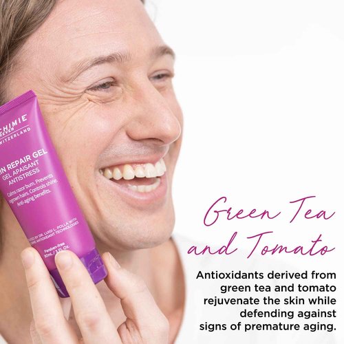 Alchimie Forever Skin Repair Gel | Oil Free Gel for Post Shave Care of the Face and Body with Rosemary and Turmeric | Soothing, Restorative, Anti-Aging Benefits | Reduces Ingrown Hairs | 3 fl oz