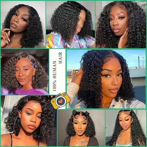 Wavymy Wear and Go Glueless Bob Wig Human Hair Pre Plucked Pre Cut 6X4 HD Lace Front Wigs Ready to Wear Water Wave Closure Wigs Human Hair for Women 180% Density (10 Inch)