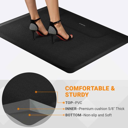 Salon Hairstylist Floor Mat Anti Fatigue for Stylist Standing 3' x 5', 5/8'' Thick Barber Floor Matt Square Base for Salon Styling Chair, Hair Cutting Hairdressing Beauty Equipment