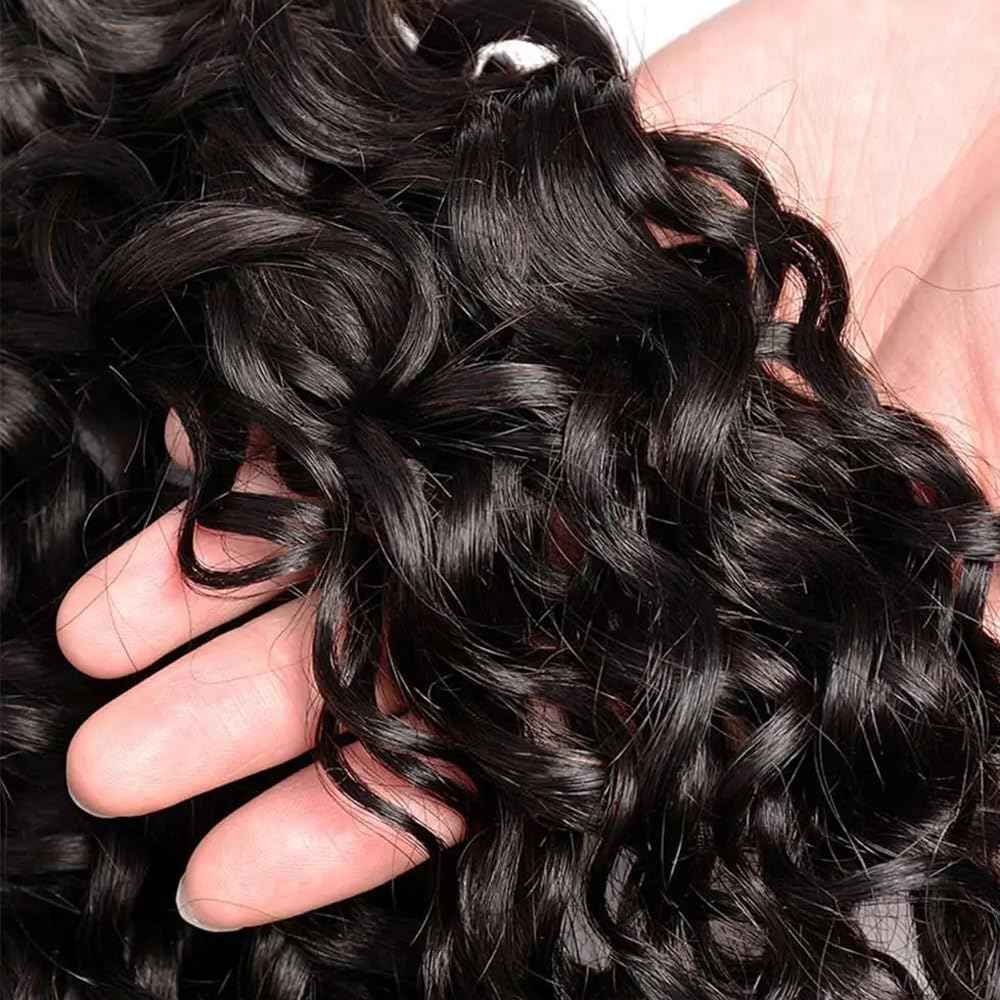 30 32 34 inch Kinky Curly Bundles Wet and Wavy Bundles Curly Human Hair Bundle Natural Black Color 300g