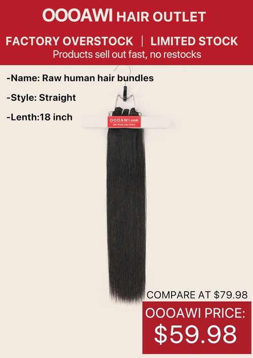Raw Indian Hair Single Bundles 15A Straight Bundles Human Hair Triple Lifespan Than Virgin Hair Bundles,Keep Silky And Soft After Multiple Washes, Boutique's Quality-Half The Price(18 Inch)