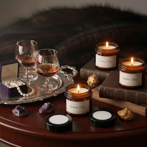 Layhit 90 Pcs 2 oz Glass Jars with Lids Bulk, Small Jars Containers Travel Storage Jar with Inner Liners Labels for Candle Scrubs, Lotions, Cream, Lip Balm (Amber,Black Lid)