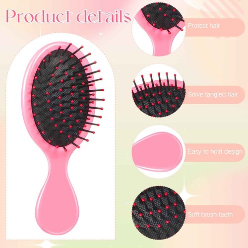 FoldTier 120 Pcs Mini Travel Detangling Brush with Soft Bristles for Wet and Dry Hair - Smoothing Knots with Ease for Most Hair Types
