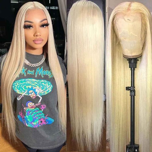 ORIGEN 613 Blonde 13x6 Lace Front Human Hair Wig Pre Plucked Straight HD Frontal Glueless Wigs with Baby Hair for Black Women 180% Density 22 Inch