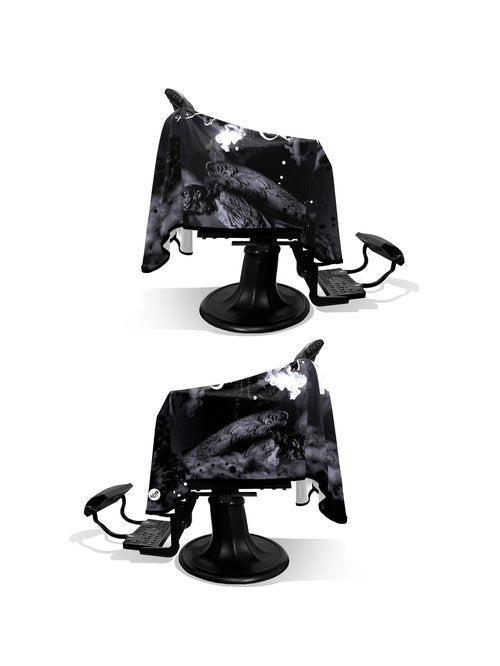 Illuzien City of Angels PRO Barber Cape, Hair Cut Cape, Water-Resistant, Unisex, Modern, Black