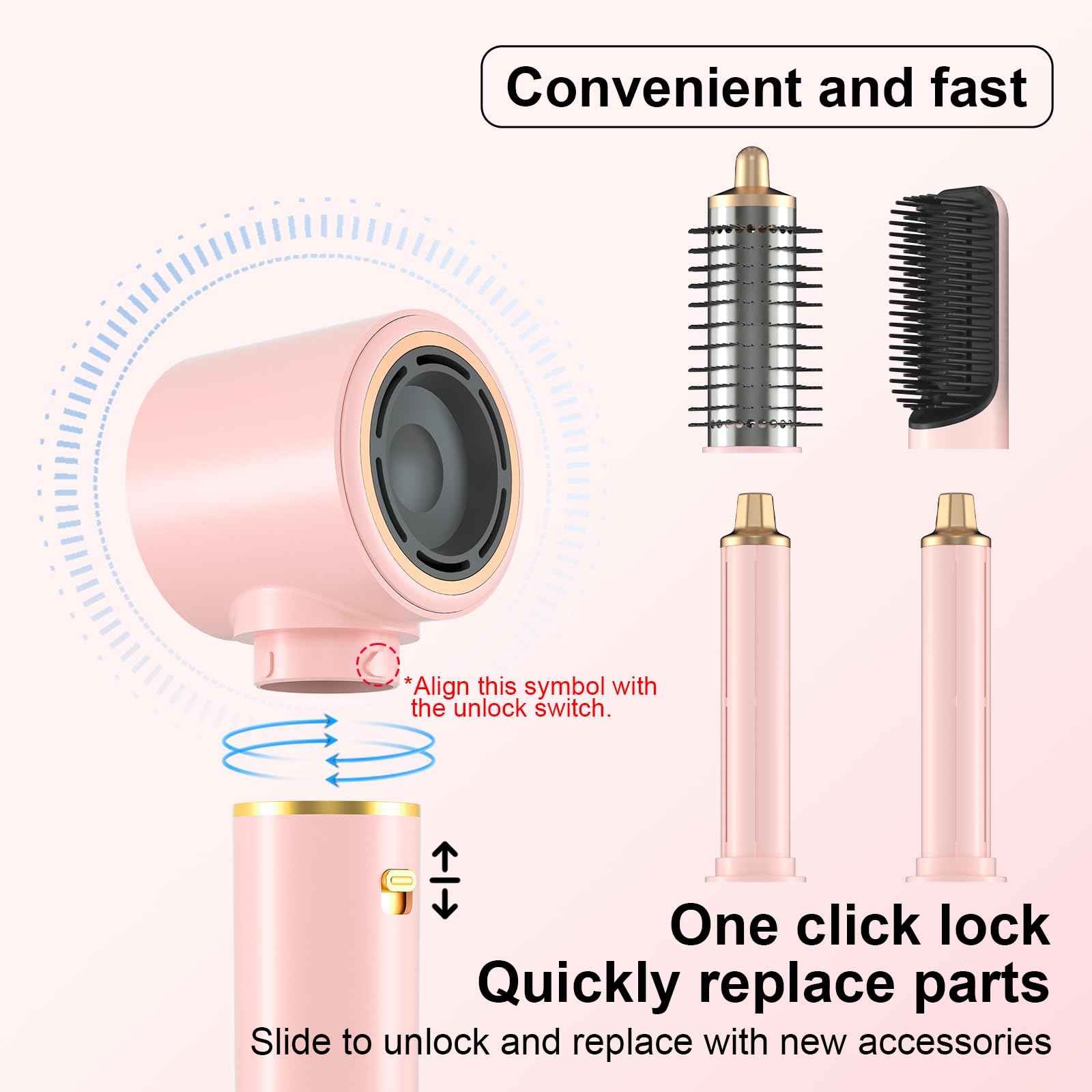 Hair Dryer Brush 5 in 1, JAOSOP Hair Styler, 110,000 RPM High-Speed Negative Ionic Hair Dryer Fast Drying, Professional Multi Blow Dryer Brush for Curling Volumizing Straightening Styling, Grey