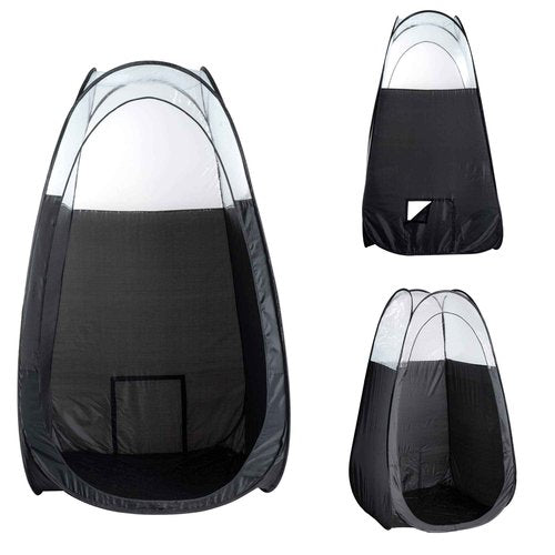 Naked Sun Black Spray Tan Tent - Pop Up Portable Professional Self Tanning Booth with Carry Bag Waterproof Floor and Extraction Fan Opening - Sunless Spray Tan Backdrop