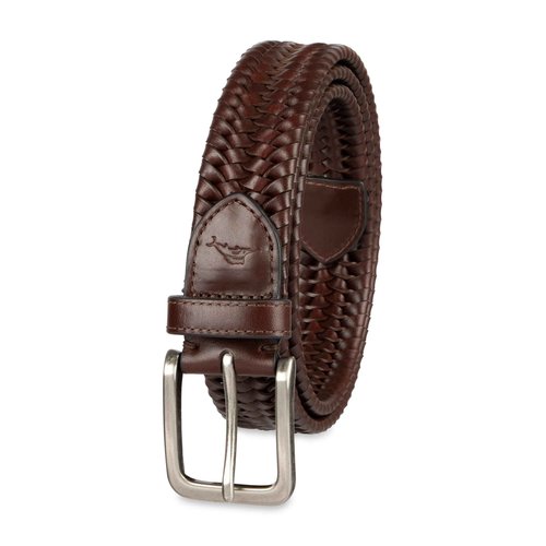 Tommy Bahama Men's Stretch Leather Braid Belt, Brown, Medium