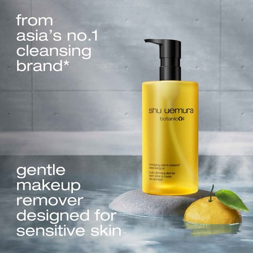 shu uemura Botanicoil Indulging Cleansing Oil, Makeup Remover and Facial Cleanser Infused with Plant Extracts, Suitable for Sensitive Skin, 15.2 Fl. Oz.