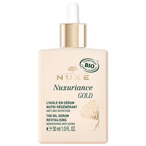 NUXE Nuxuriance Gold Nutra-Revitalising Oil-Serum, Age-Defying Hydration and Nourishment with Rice Extract and Botanical Oils, Illuminates, Firms Aging Skin, 1 Fl Oz