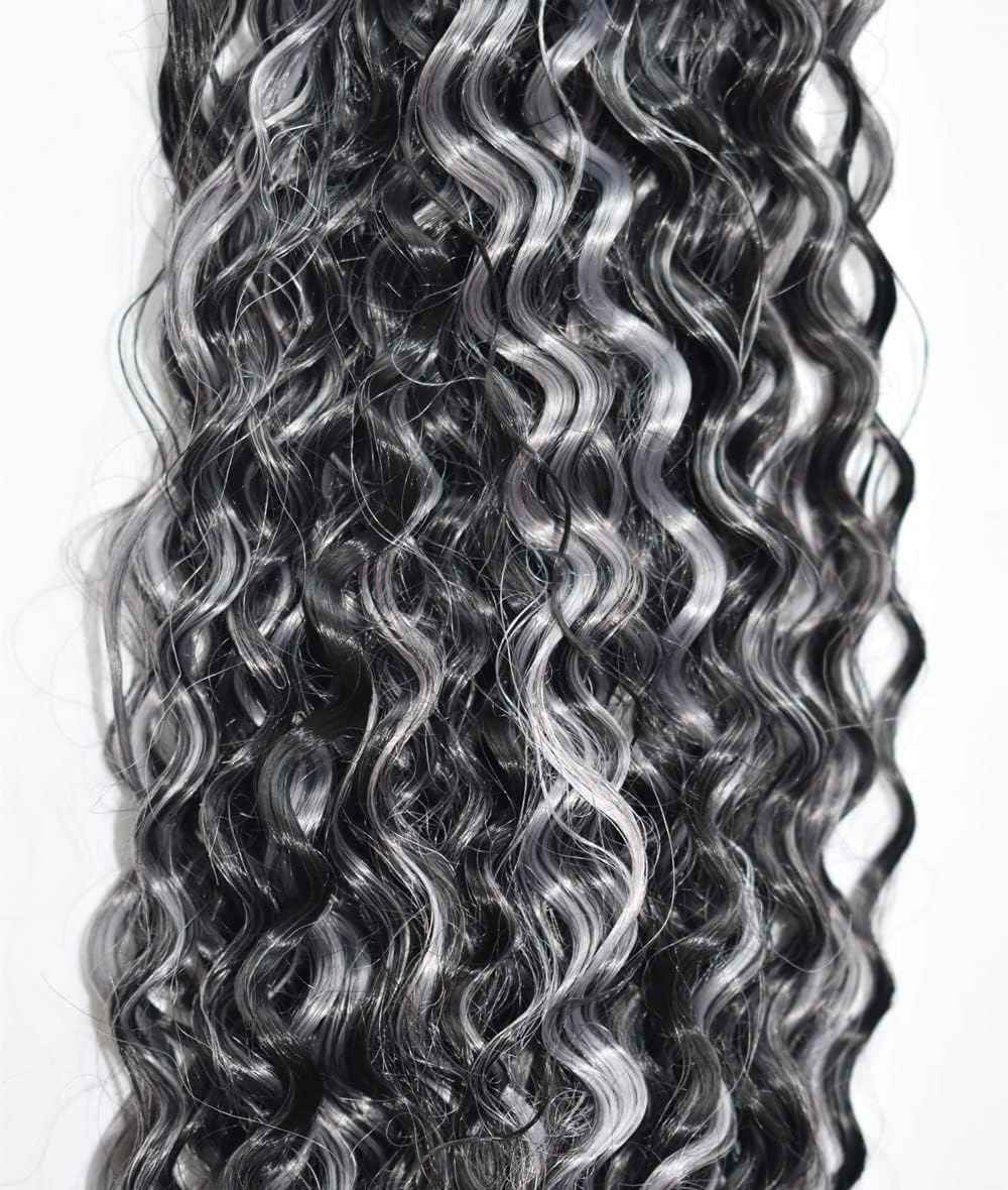 Giginger P4/GREY Human Hair Bundles 20 22 24 inch Deep Wave Bundles Human Hair Highlight Chocolate Grey Brazilian Unprocessed Virgin Quick Weave Hair for Black Women
