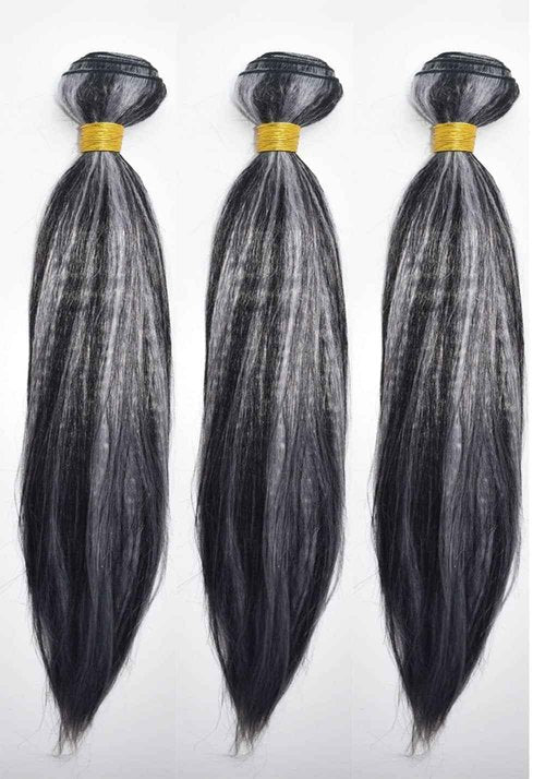 Ratheinhi Human Hair Bundles 26 28 30 inch Straight Bundles Human Hair Highlight Sliver Grey Brazilian Virgin Hair Quick Weave for Black Women
