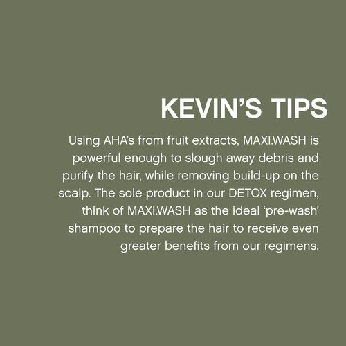 KEVIN.MURPHY MAXI.WASH - Detox - Removes Buildup & Minerals - Colour Safe - Scalp Shampoo - Sulphate Free & Paraben Free - 250 mL / 8.4 fl oz