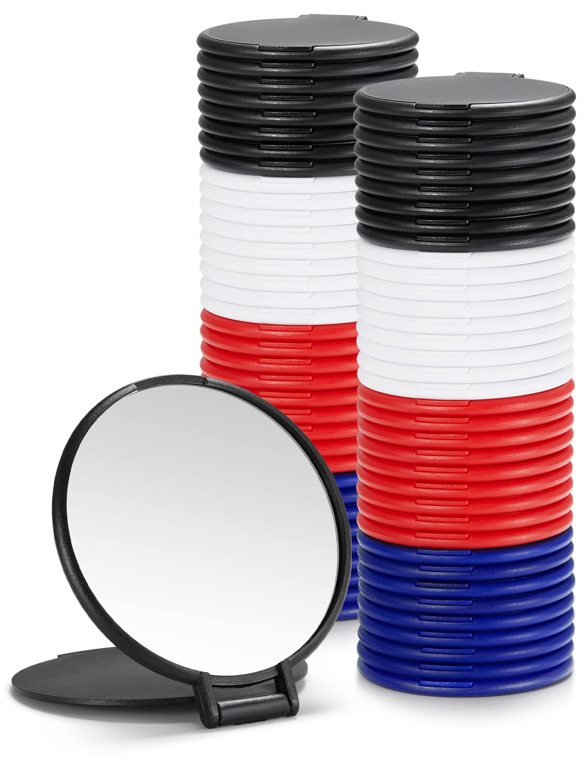 Getinbulk 144 Pcs Compact Mirrors Bulk, Round Pocket Makeup Mirror for Purse(4-Color)