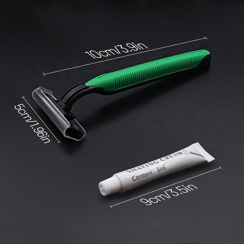 (200 Pack) Kheoxusa Twin Blade Disposable Razor,2 Blade Disposable Razor,Two Blade Disposable Razors,Double Blade Disposable Razors Individually Wrapped for Men,Women,Hotel, Airbnb,Tattoo,Travel-Green