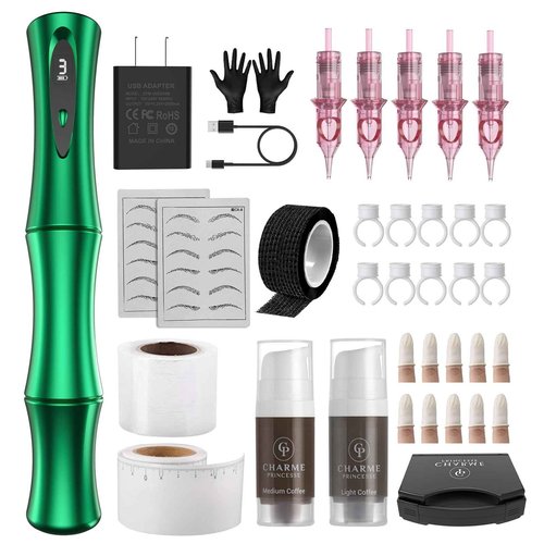 Charme Princesse Microblading Machine Kit Wireless Permanent Makeup Pen Set for Brows Eyeliner Lips CPE39KIT-10-US