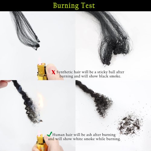 Orientfashion Textured Loc Extensions Human Hair,8-16inch 0.4cm 0.6cm And 0.8cm Human Hair Curly Ends Handmade Permanent Locs Extensions Can Be Dyed Bleached Curled and Twisted With Free Gifts (8inch