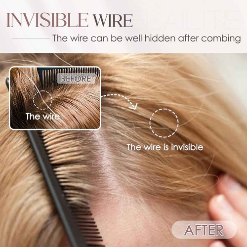 Elailite Halo Hair Extensions Real Human Hair for Women Platinum Blonde Clip in Remy Hairpiece with Adjustable Invisible Wire 22 Inch 75G