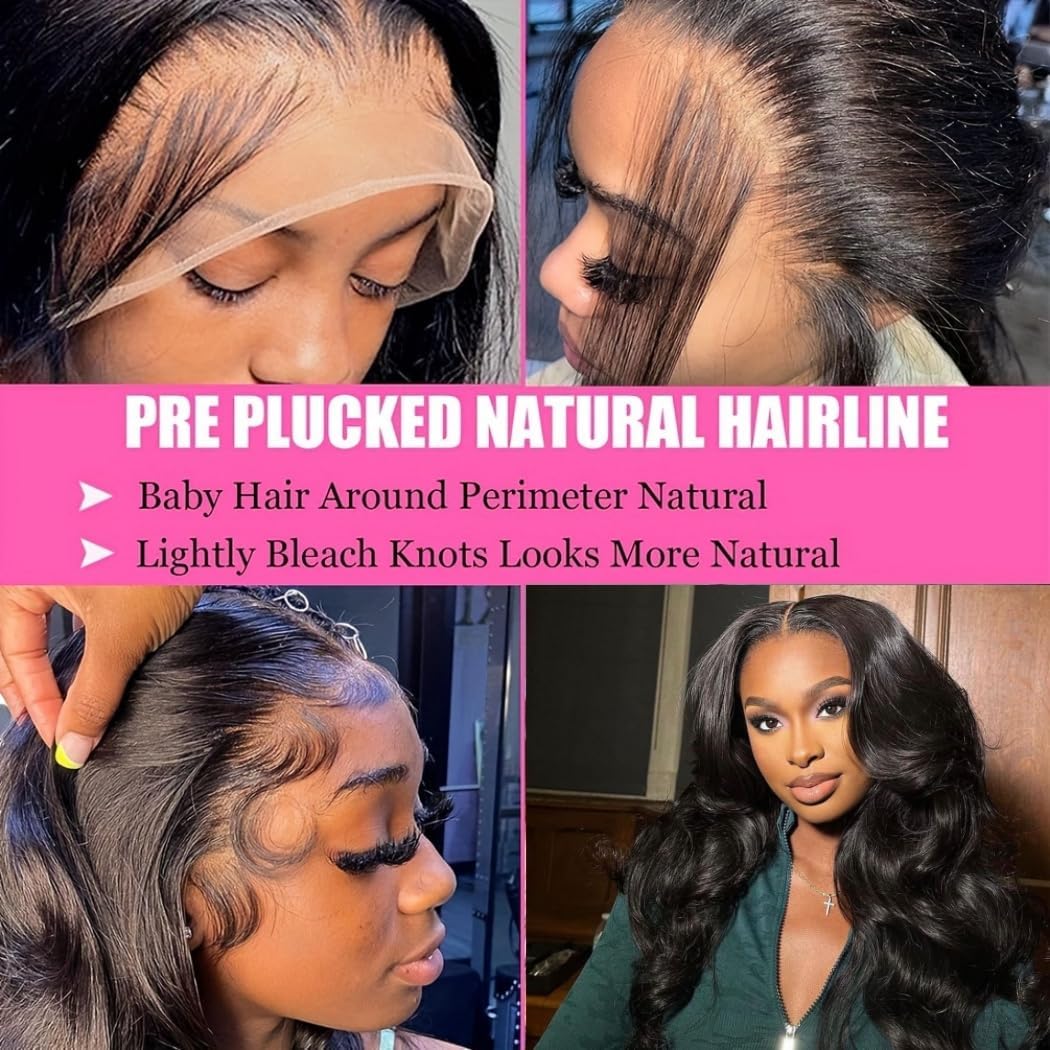 13x6 Lace Front Wigs Human Hair Wigs for Women 220 Density Body Wave Lace Front Wigs Human Hair Pre Plucked 30 Inch HD Lace Frontal Wig Body Wave Human Hairs