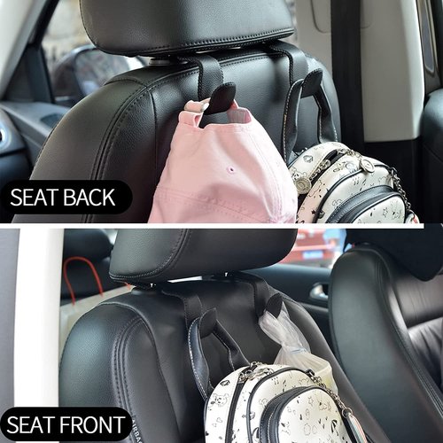 Car Hooks Universal Car Vehicle Back Seat Headrest Hanger Holder Hook Microfiber Leather & Stainless Steel for Bag Purse Cloth Drink Grocery (Green)