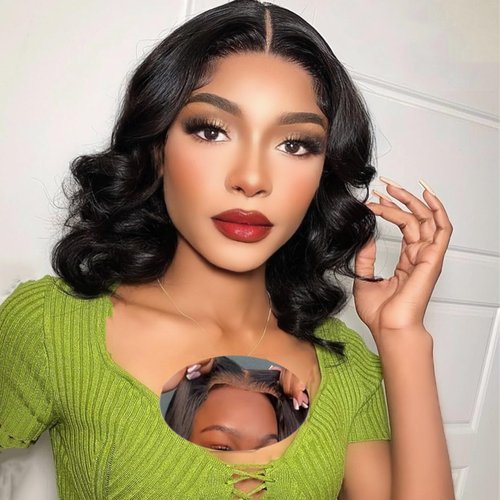 5x5 Glueless Bob Wigs Human Hair Body Wave 5x5 HD Lace Closure Human Hair Bob Wigs for Women Bob Wig Human Hair Pre Plucked with Baby Hair