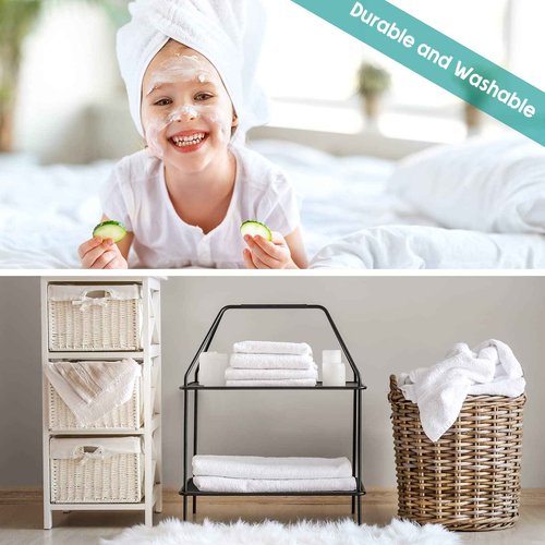 Buryeah 200 Pieces Wash Cloths Bulk Face Cloths Cotton Washcloths Set Hand Towels Absorbent for Bathroom Soft Cleaning Rags for Bath Body Spa Gym Kitchen Dish (12 x 12 Inches)