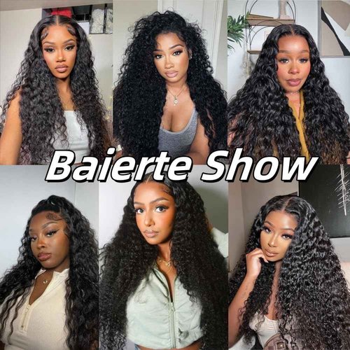 Water Wave Human Hair Bundles 12A Unprocessed Virgin Brazilian Curly Bundles Human Hair Wet And Wavy Natural Black Color Less Shedding Hair For Women As Hair Extension And Fill 28 Inch