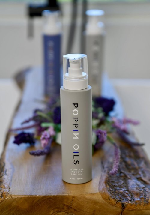 Poppin Oils 10 Outta 10 It's a Win Vegan 3-in-1 Oil Hair, Skin & Nails – Made with Manuka & Chamomile for Sensitive Skin in a 4oz Glass Bottle